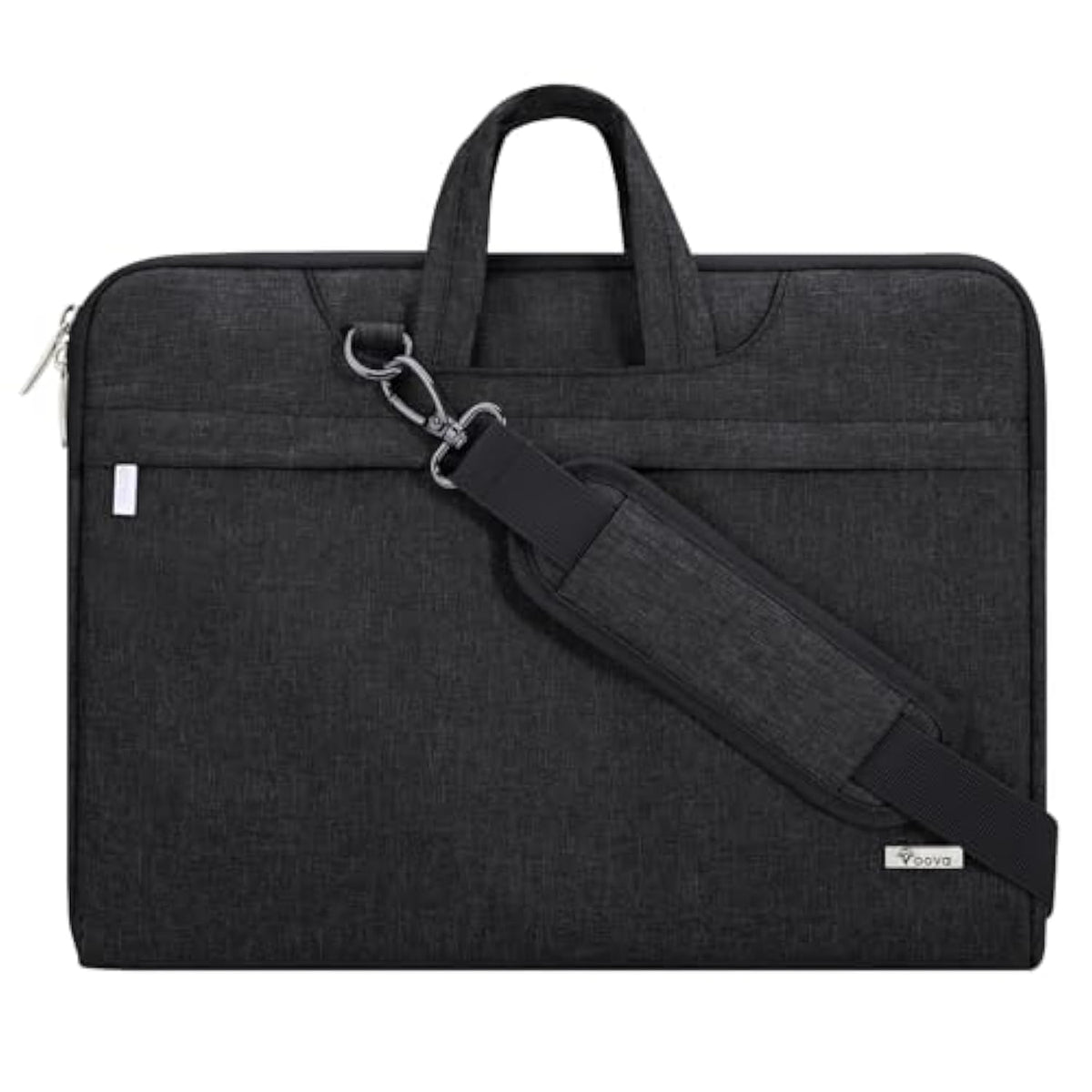 Voova Laptop Bag Case 17 17.3 Inch with Shoulder Strap & Handle, Waterproof Computer Sleeve Cover Compatible with 17-18” MacBook HP Acer Asus Dell Lenovo, Slim Briefcase for Men Women, Black