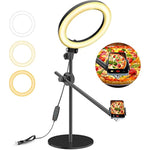 Ring Light For Desk With Stand,Overhead Camera/Phone Mount With 10.5" Ring Lights For Iphone,Phone Tripod With Light Adjustable Lighting For Video Recording,Cooking,Live Stream,Content Creator