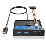 3.5 Inch Front Panel Hub, 4 Ports Internal Metal Usb Hub, 2 Usb-C 10Gbps And 2