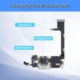 Dock Connector Charging Port Replacement For Iphone 11 Pro Repair Headphone Jack Flex Cable Fix Usb Charge Microphone Cellular Antenna Assembly For 11Pro