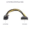 Cable Matters 2-Pack SATA to 6+2 Pin Power Cable 7 Inches, SATA to 8 Pin PCIe,