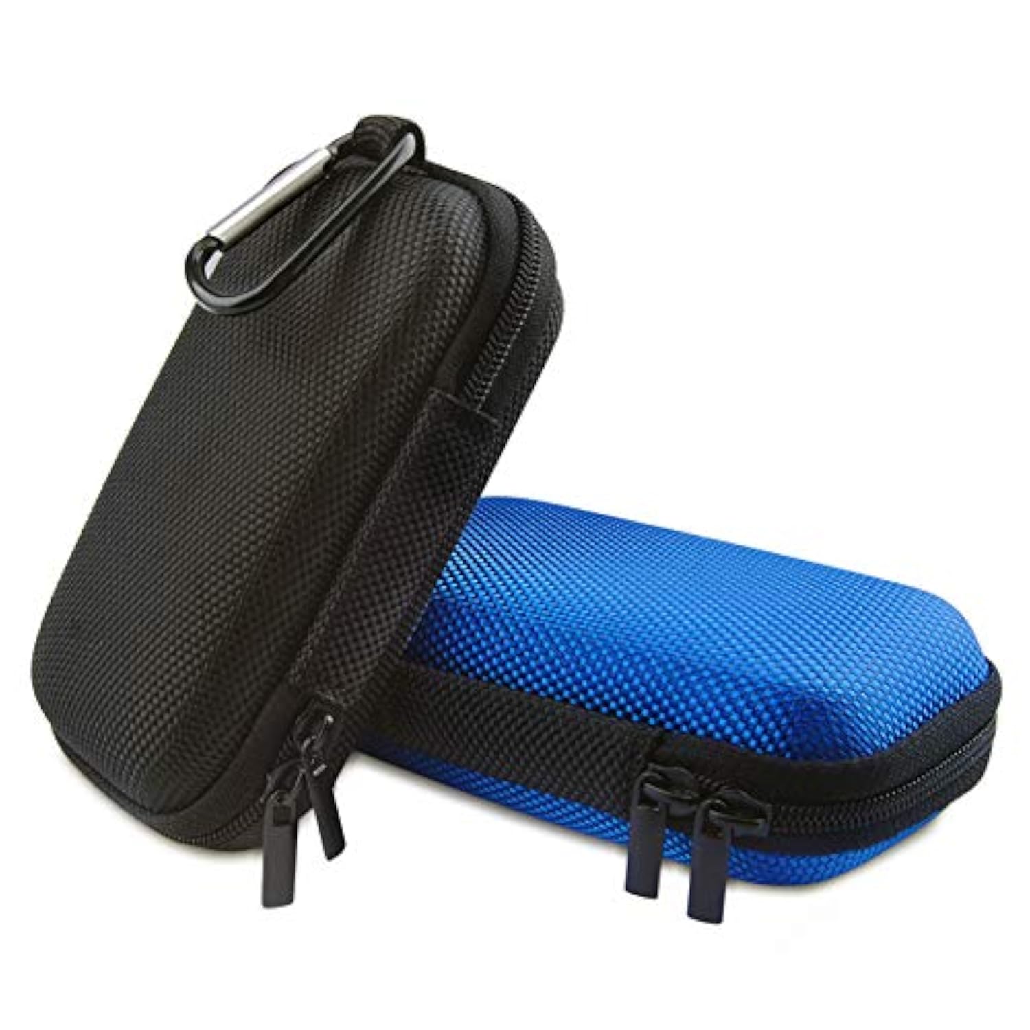 Hard Drive Hard Case, 2Pack Rectangle Shaped Portable Protection Eva Shockproof Earbuds Earphone Headset Headphone Carrying Cases With Zipper And Carabiner Wired/Bluetooth Headset Change Purse