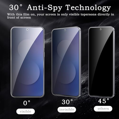 [2+2 Pack] Privacy Screen Protector for  Galaxy S25 FE, Anti-Spy Shatterproof Tempered Glass with Camera Lens Tempered Glass 9H Hardness