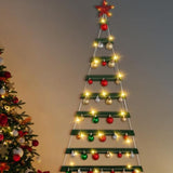 60 In Wall Hanging Christmas Tree With Lighted Christmas Wall Decor Green Wooden Flat Hanging Xmas Tree For Holiday 60'' X 30''