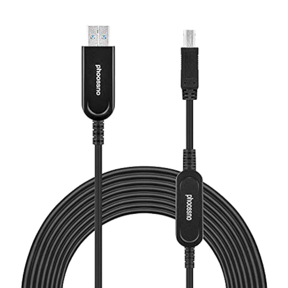 Usb 3.0 A To B Extension Cable Active Optical Usb 10Gbps 33Ft 10M Backward Usb2.1 And Usb 1.1 Compatible With Camera Printer, Scanner, Game Controller, Meeting Room/Conference Room