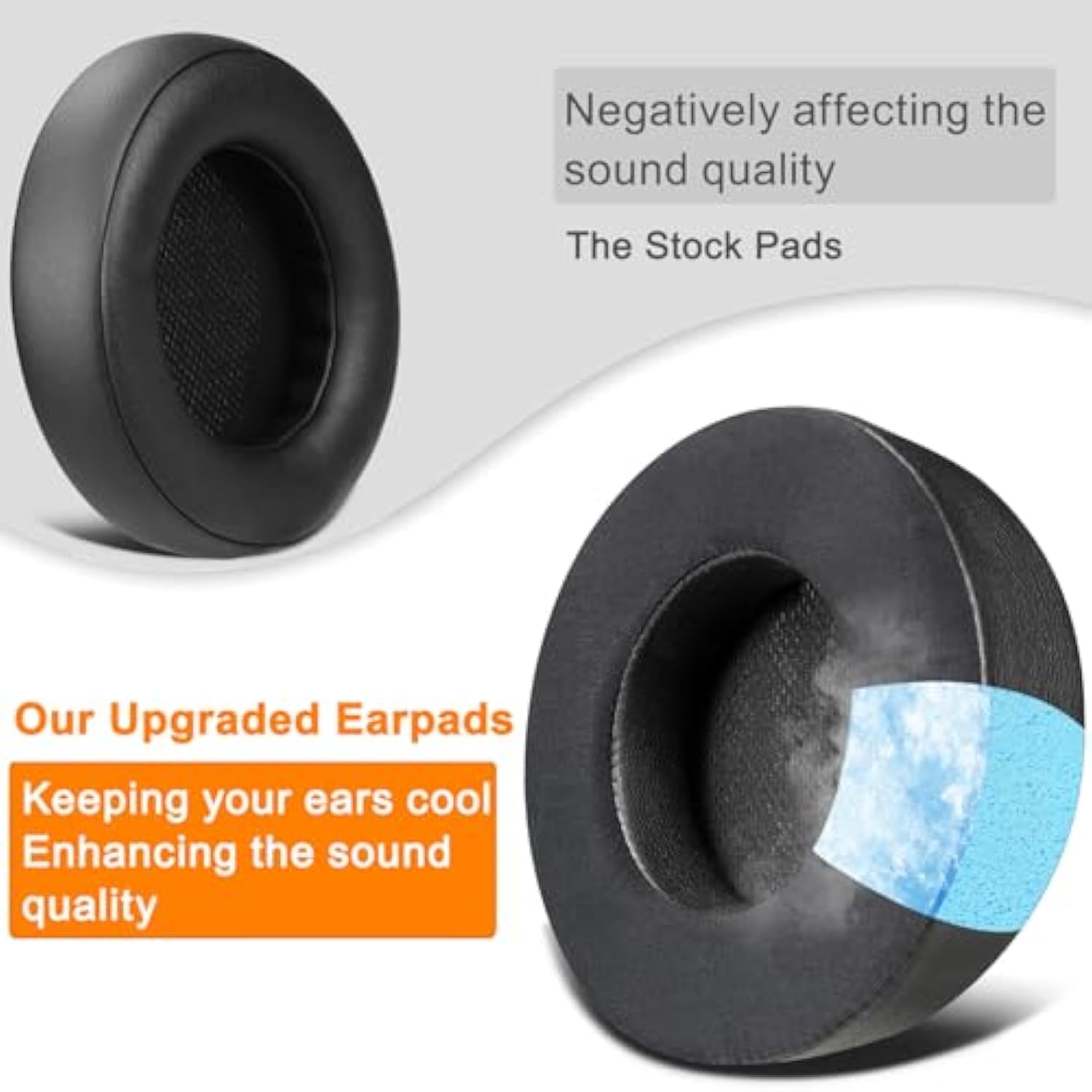 Cooling Gel Ear Pads Replacement For Corsair Virtuoso Rgb Wireless Xt Se Gaming Headset, Earpads Cushions With High-Density Noise Isolation Foam, Added Thickness - Black