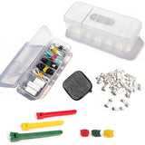Cable Charger Cord Storage Set Include 2 Pcs Organizer Box With 2 Lids 7 Compartments/30 Reusable Ties With Hook And Loop/Mini Portable Electronics Travel Organizer Case/40 Self-Adhesive Cable Clips