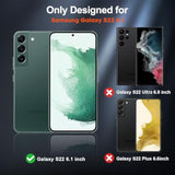 Designed For Samsung Galaxy S22 Case,12 Ft Military Grade Drop Protection,Dual Layer Heavy Duty Protective Cover Shockproof With Non-Slip Phone Case For Galaxy S22 6.1 Inch,Black