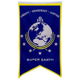 Super Earth Banner Flag Liberty Democary Justice Banner Man Cave Bed Room Home Office Party Decor 30X50 Inch (Blue 1)