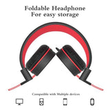 i37 Kids Headphones for School Children Girls Boys Teens Foldable Adjustable On Ear Headphones with 3.5mm Jack for Smartphones Chromebook Laptop