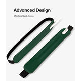 Goospery Pencil Holder Compatible with Apple Pencil (1st & 2nd Generation) Sling Sleeve PU Leather Pouch Case Pocket Accessories Elastic Band Fit iPad 8th 7th Mini 5th/Notebook/Tablets - Dark Green