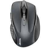 Wireless Mouse (2.4G & Bt5.0/3.0) Silent 4800 Dpi Computer Usb A & Bluetooth Mouse 6 Buttons, Wide Compatibility - Grey
