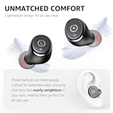 T10 Bluetooth 5.3 Wireless Earbuds, IPX8 Waterproof, Mic, Deep Bass, Black