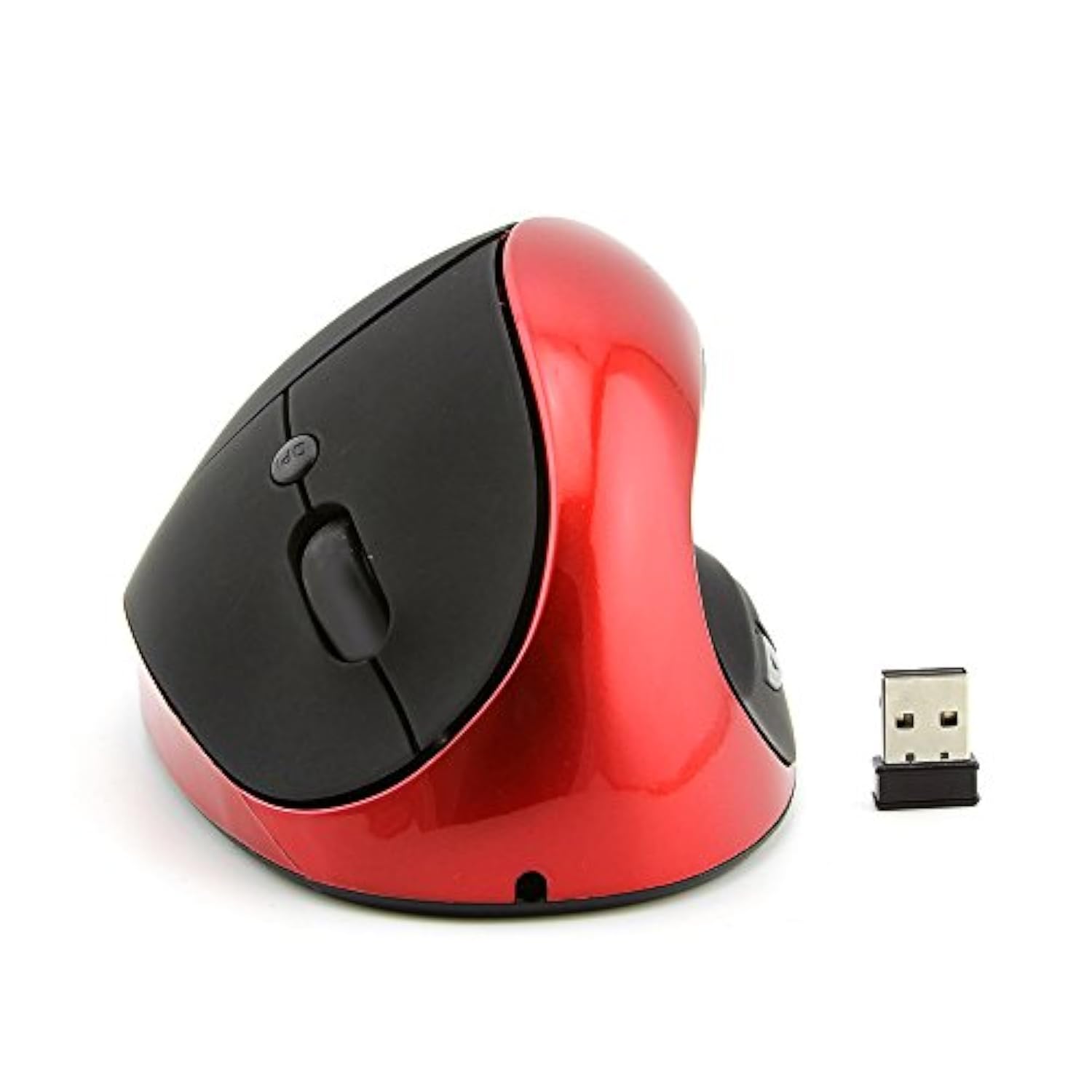 Wireless Mouse? With Usb Receiver, 6 Buttons Ergonomic Vertical Design Mouse? High Presionl Rechargeable Silent Portable Vertical Optica Mice For Laptop, Pc, Computer, Desktop, Notebook(Red)