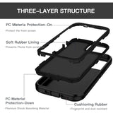Heavy Duty Rugged Case for iPhone 12 and iPhone 12 Pro 6.1 Inch Black Dual Layer Protection