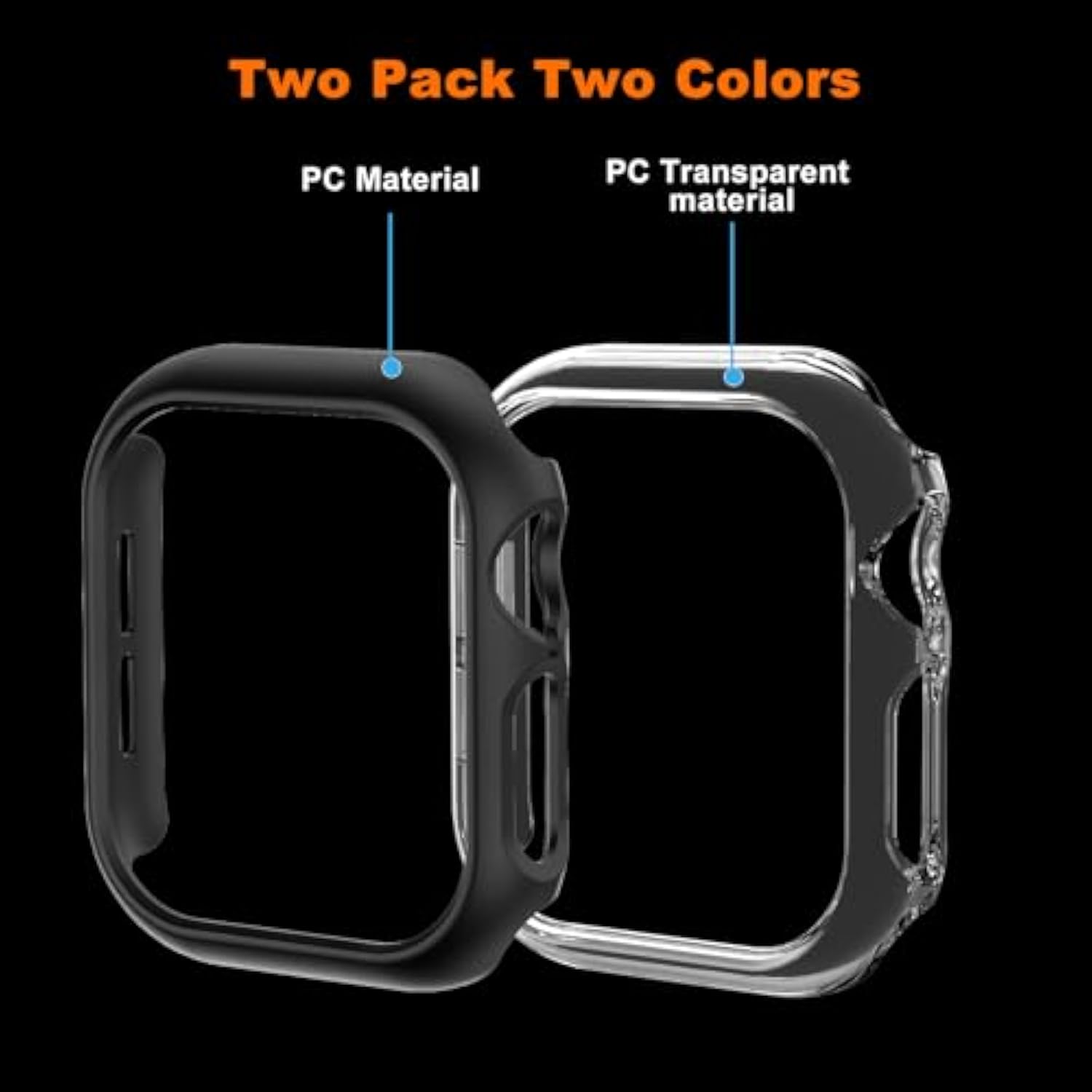 2 Pack [No Screen Protector] Bumper Case For Apple Watch Series 10 42Mm, Slim Shockproof Protective Bumper Cover For Iwatch S10 Accessories 42Mm, Black+Clear
