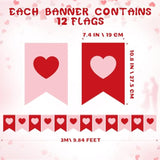 5 Pcs 49Ft Valentine'S Day Party Decorations Red Pink Heart Pennant Banners Pink Heart Wedding Bunting Banner Garland Engagement Photo Prop For Valentines Hanging Ornament Home Decor Supplies