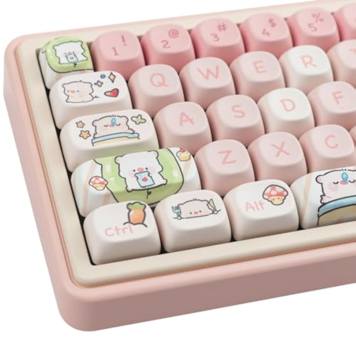 Pbt Keycaps For Mechanical Keyboard - 145 Keys Pink Pig Keycaps, Dye-Sublimati