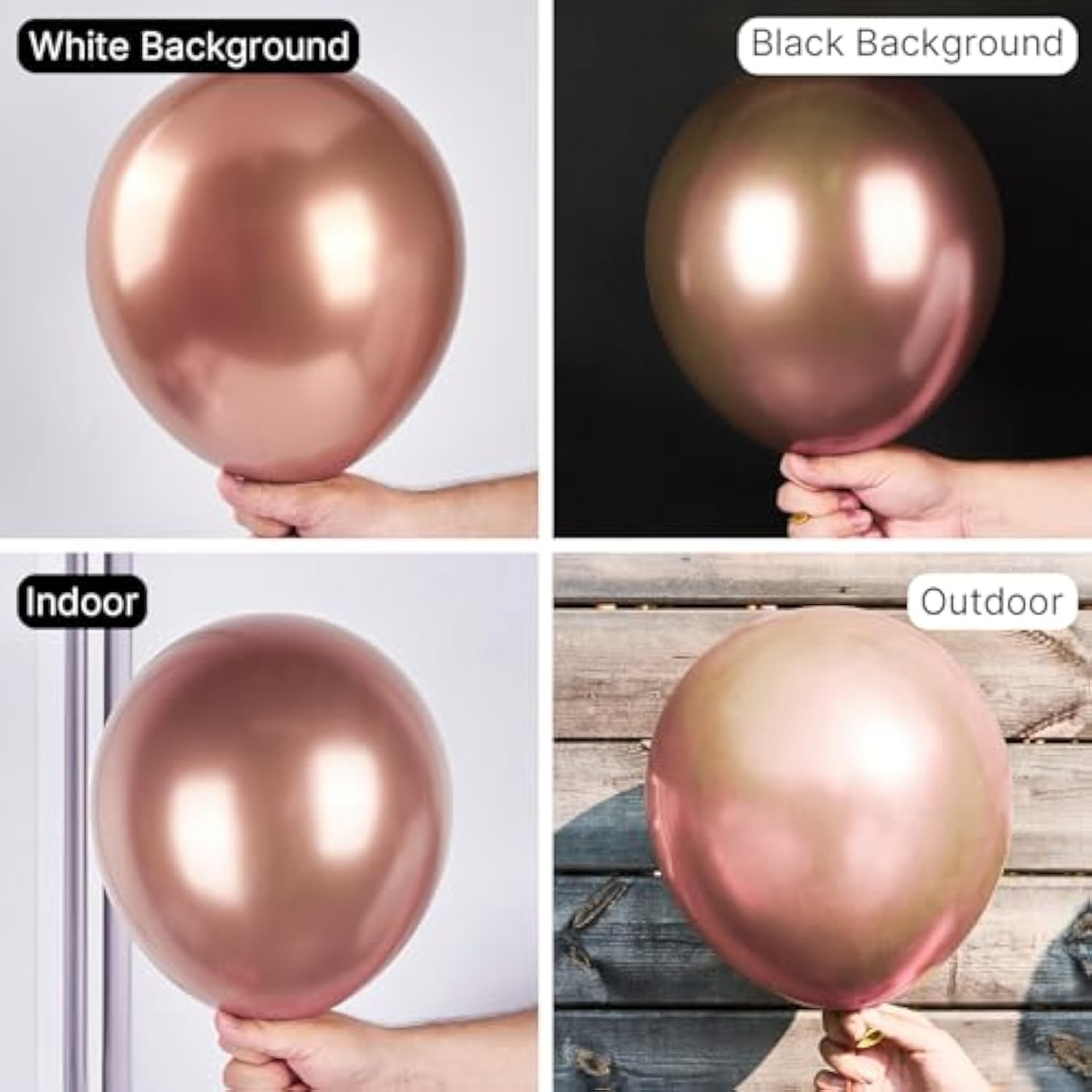 Metallic Rose Gold Balloons, 50 Pcs 12 Inch Rose Gold Metallic Balloon