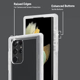 Voyager Series - Samsung Galaxy S22 Ultra Case [Wireless Charging Compatible] [Anti-Yellowing] Heavy Duty Phone Case With Belt Clip Holster Kickstand [18Ft Mil-Grade Drop Protection] - Clear