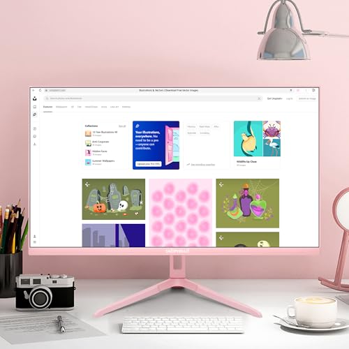 Pink 24 Inch Gaming Monitor 200Hz Refresh Rate Fhd 1080P Resolution Fast Ips Panel 1Ms Gtg Response Time Adaptive Sync Built-In Speakers Pink Monitor