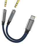 Headphone Splitter USB C to 3.5mm Audio Jack Microphone Adapter (2in1) for iPhone 17 16 15 Pro Max Type C Aux Headset Female Cable Converter Port