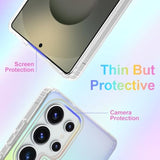 Cute Case For Samsung Galaxy S25 Ultra Case For Women Girls [Compatible With Magsafe] Glitter Sparkly Girly Aesthetic Rainbow Magnetic Protective Cover, Translucent Iridescent Blue & Pink