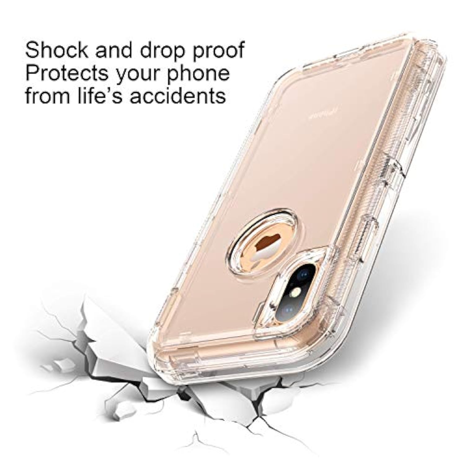 Case For Iphone Xs Case, Heavy Duty Cover - Full Armor Body - Shockproof Protection Bumper - Built-In, Layers Hybrid Tpu Rugged Rubber With Hard Pc Panel Compatible With Iphone X (Clear)