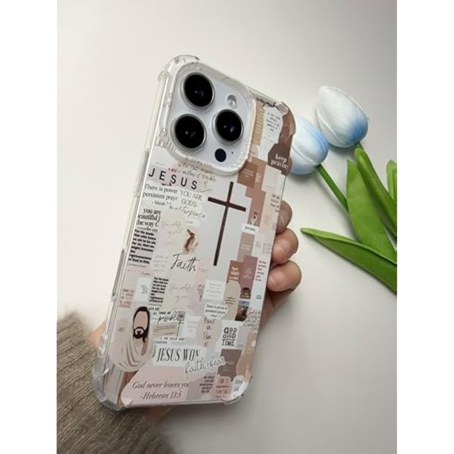 Christian Aesthetic Case Compatible With Iphone 16 Pro, Jesus Cross Case For Iphone 16 Pro, Cool Tpu Shockproof Case Cover