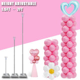 2Pcs Balloon Column Stand Set 7Ft Adjustable Tower Pillars for Birthday Halloween Party