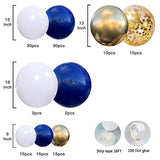 Navy Blue Gold Balloons Garland Kit, 131 Pcs Navy Blue Gold White Conf
