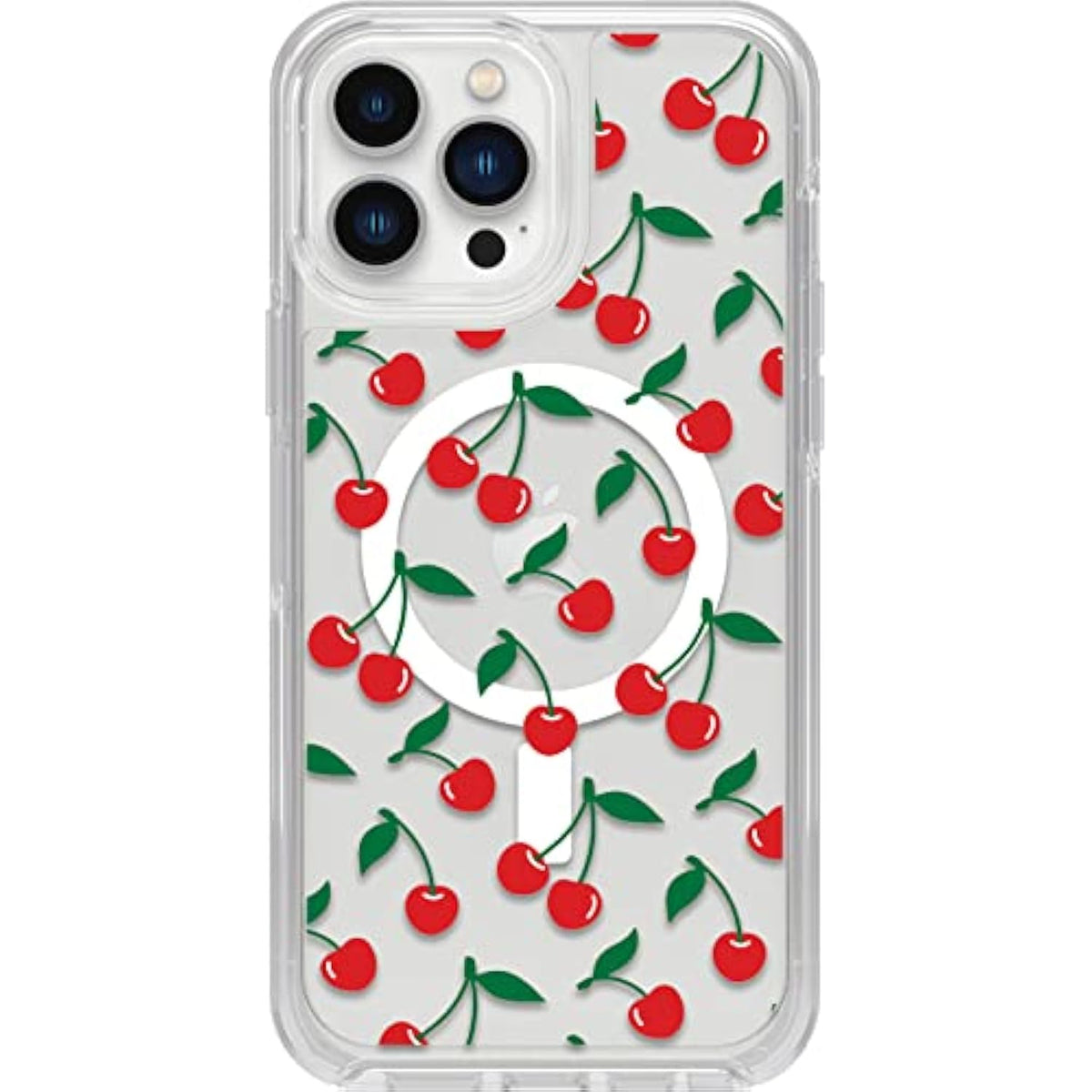 OtterBox iPhone 13 Pro Max and iPhone 12 Pro Max Symmetry Series+ Case - Cherry ON TOP, Ultra-Sleek, Snaps to MagSafe, Raised Edges Protect Camera & Screen