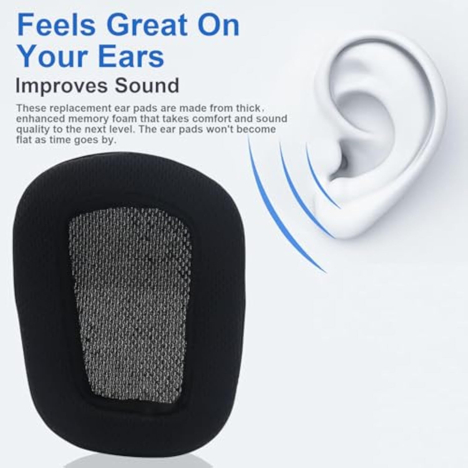 G933 Mesh Fabric Ear Pads And Headband Replacement Ear Cushions Compatible With Logitech G933 G935 G633 Headphones Comfort Memory Foam Earmuffs Replacement Earpads Ear Cups Cover Repair Parts (Black)