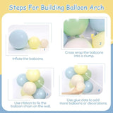 137Pcs Dusty Blue And Yellow Balloon Garland Arch Kit, Sage Green Dusty Blue Pastel Yellow Sand White Balloons For Wedding Anniversary Gender Reveal Baby Shower Birthday Party Decorations