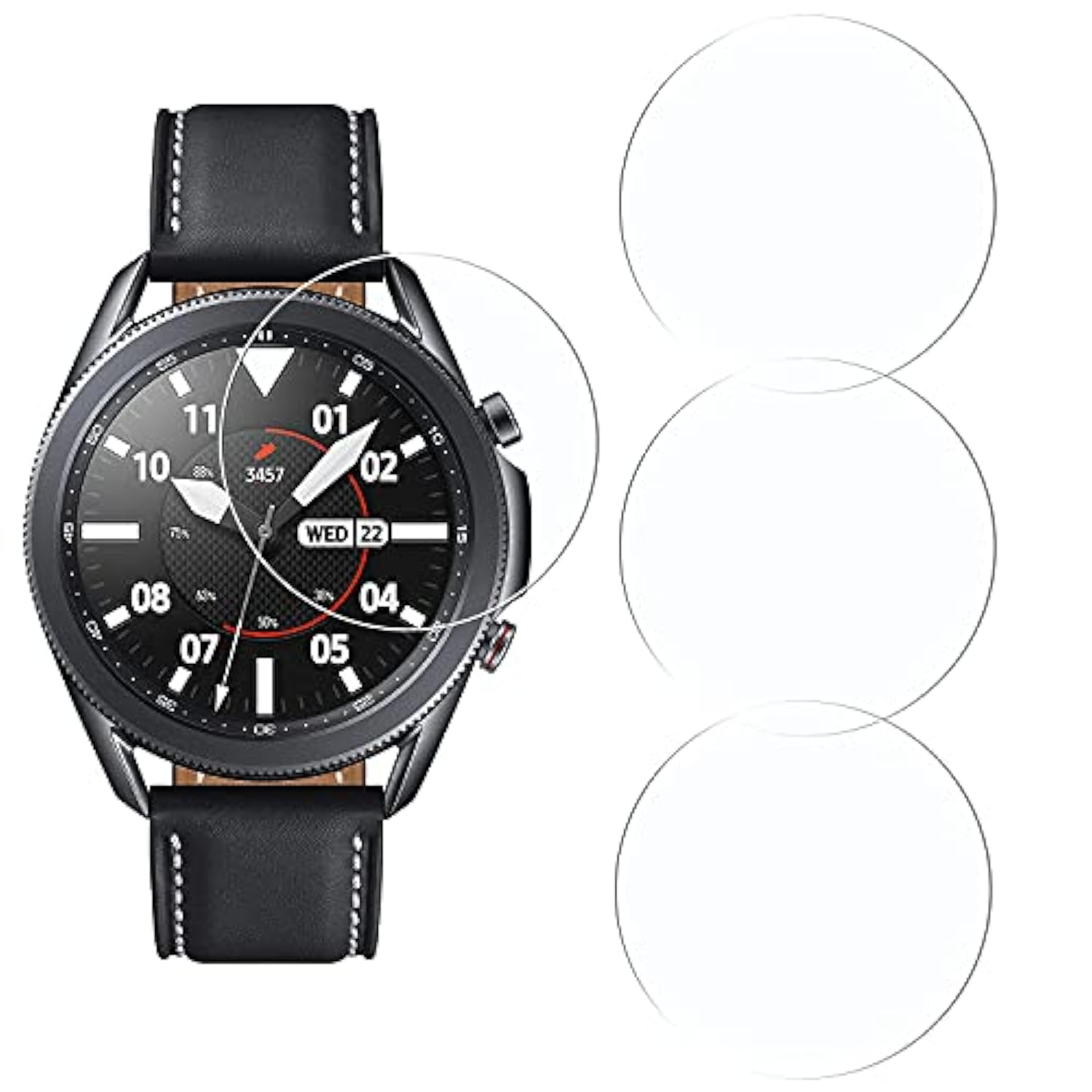 Tempered Glass Protector For Samsung Galaxy Watch3 (45Mm)-Anti-Fingerprint, Anti-Scratch,2.5D 9H Hardness [4 Pack] Hd Screen Protector Compatible With Samsung Galaxy Watch3 (45Mm)