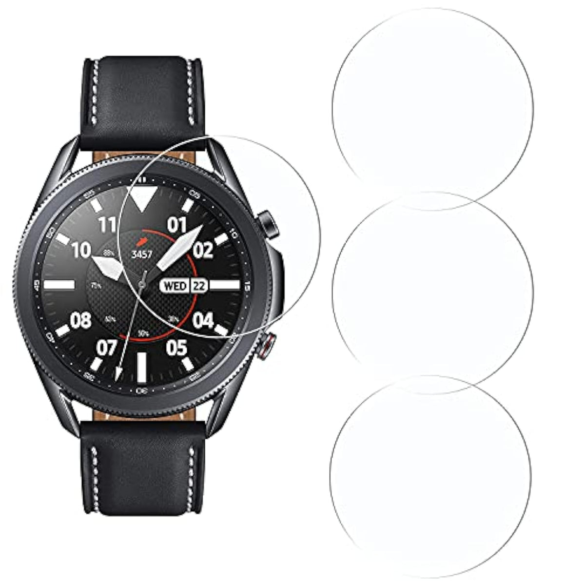 Tempered Glass Protector For Samsung Galaxy Watch3 (45Mm)-Anti-Fingerprint, Anti-Scratch,2.5D 9H Hardness [4 Pack] Hd Screen Protector Compatible With Samsung Galaxy Watch3 (45Mm)