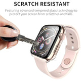 Smiling 2 Pack Case Built In Tempered Glass Screen Protector Compatible With Apple Watch Se 2 (2024)/Se/Series 6/Series 5/Series 4 40Mm, Hard Pc Case Overall Protective Cover- Transparent