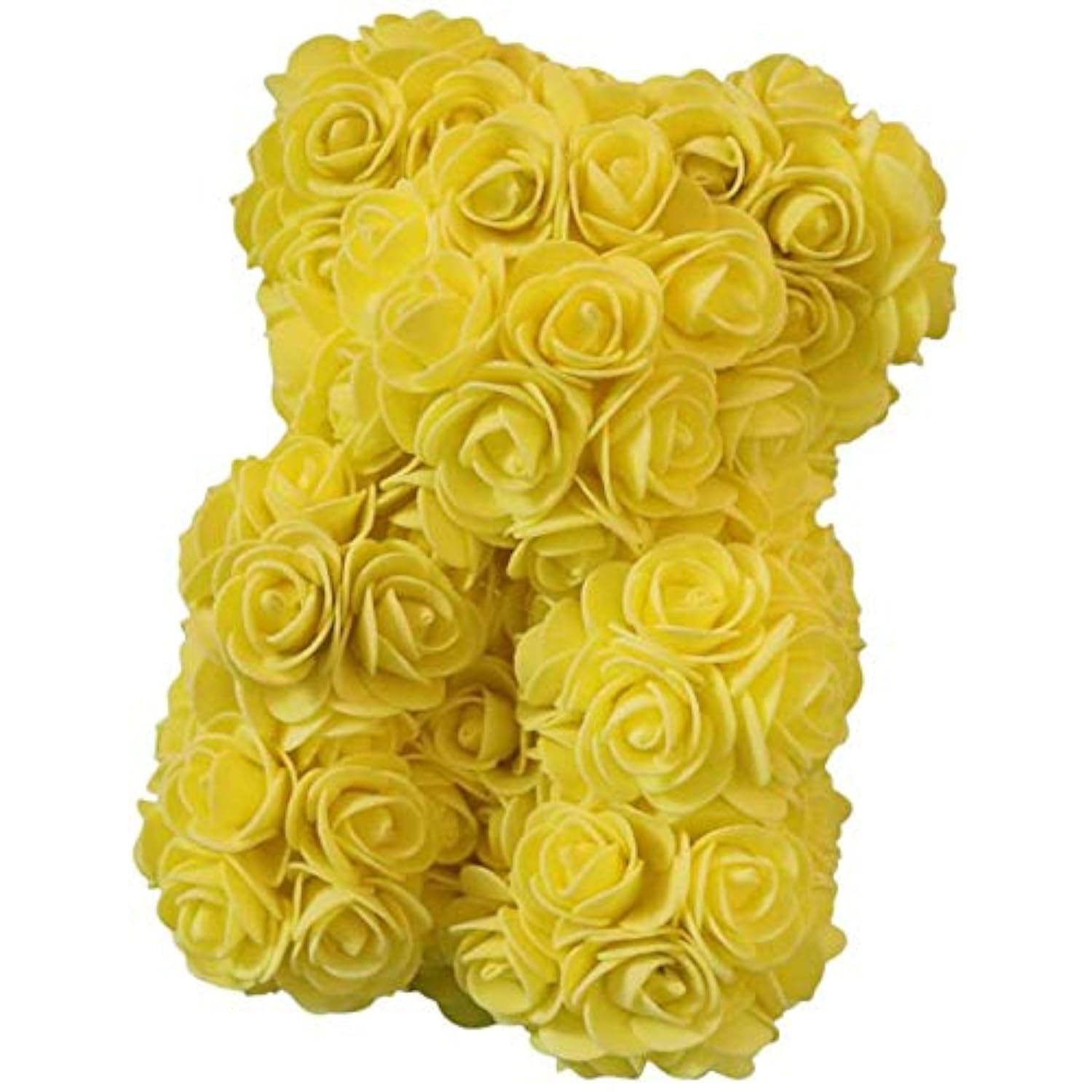 Artificial Rose Teddy Bear Dolls Teddy Bear Toy Artificial Preserved Flower Hand Made Teddy Bear For Valentines Day Mothers Day Birthdays Weddings Gift - Yellow