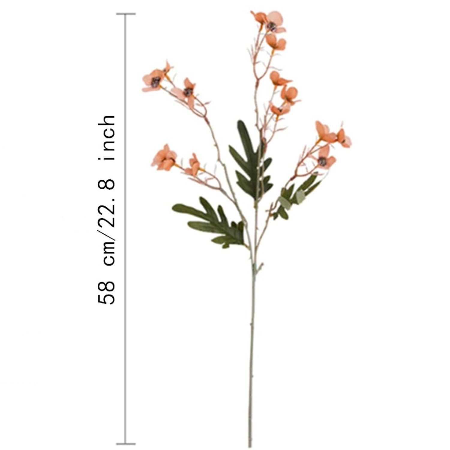 22.8 '' Long 6 Pcs Faux Plum Blossom Artificial Plum Flowers Fake Plum Branches Long Stem Silk Autumn White Plum Silk Simulation Flower Floral Arrangement For Home Wedding Table Decoration Party