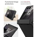 Miimall Kickstand Case for Samsung Flip 7 with Hinge Protection,[Military Grade Shockproof][Screen Protector] Anti-Scratches Nonslip Grip Full Body Cover,Rugged Flip 7 Phone Case with Stand,Black
