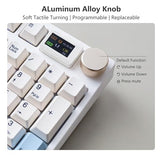 Nj98 Wireless Custom Mechanical Keyboard With Screen Knob 96% Hot Swappable Rgb Keyboard Mac Windows (Pale Green, Brass Plate-Box Taro Ice Cream Pro)