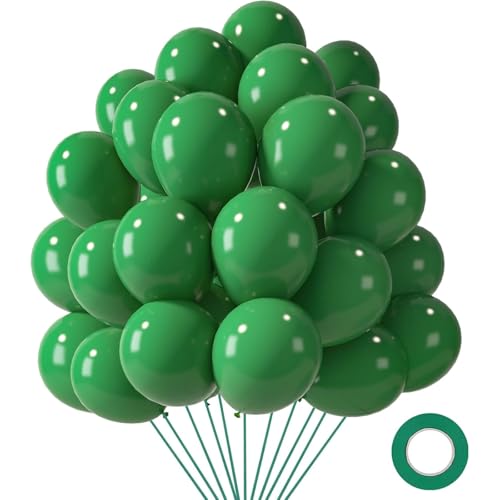 110 PCS Dark Green Balloons, 12 Inch Bright Dark Green Latex