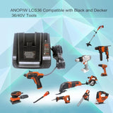 40V Max Fast Charger Compatible With Black And Decker Lcs36 Lcs40 For 36V/40V Lithium Ion Battery Lbx1540 Lsw36 Lbx2540 Lbxr36 Lbx36 Lst136 Lbxr2036 Lht2436 Lbx2040...