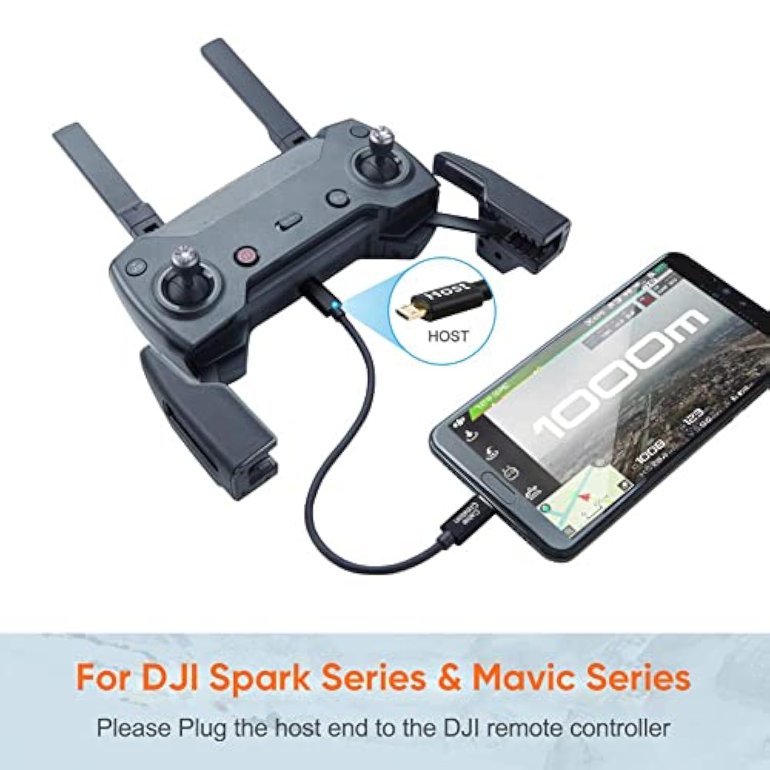 CableCreation 2-Pack OTG Micro USB Male to Male Cable Compatible with DJI Spark and Mavic, PS4, Android Phone and Tablet, DAC and More, 20 CM, Black