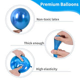 87Pcs Metallic Blue Silver Balloon Garland Arch Kit, 18 12 10 5 Inch B