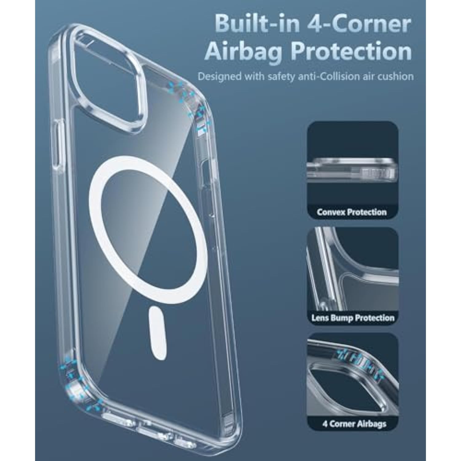 Clear Magnetic Military-Grade Shockproof Case for iPhone 13