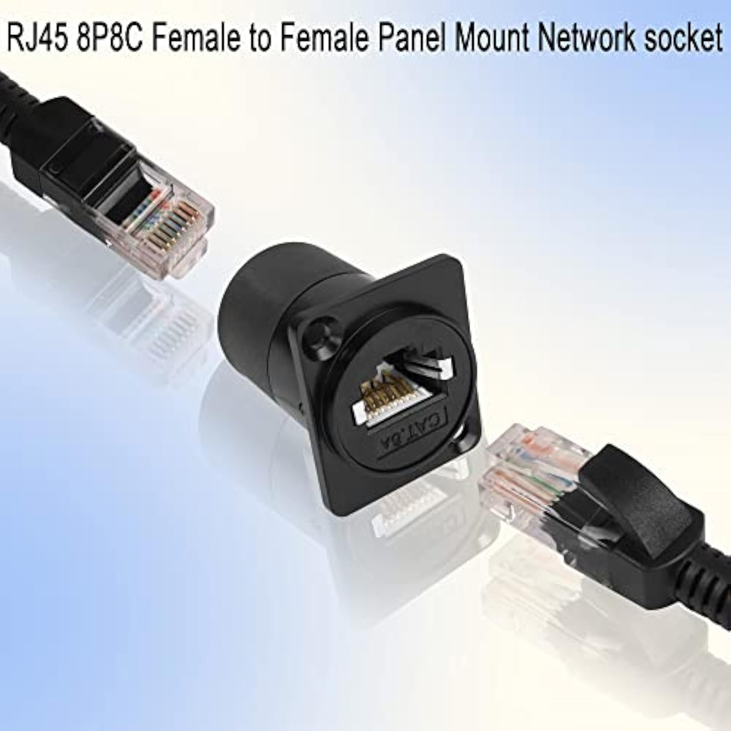 Rj45 Panel Mount Adapter Shielded Rj45 8P8C Female To Female Network Connector
