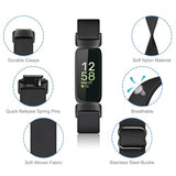Elastic Bands Compatible with Fitbit Inspire 3, Adjustable Stretchy Nylon Loop Band Breathable Replacement Strap Accessory Wristband, Black