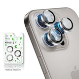 Camera Lens Protector For Iphone 16 Pro Max /Iphone 16 Pro, Anti-Scratch, Anti-Shatter, Case-Friendly, Tempered 9H+ Glass, Hd View W/Night Shoot, W/Aluminum Rim Rear Camera Screen Cover- Natural Titanium