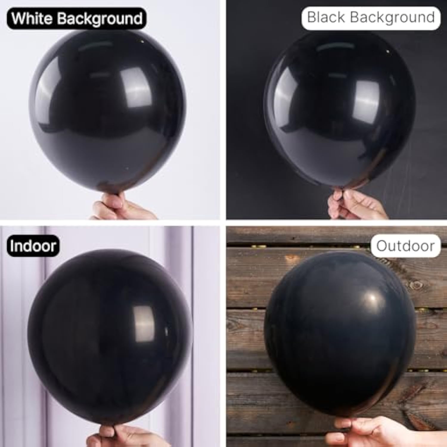 100 Pcs 10 Inch Matte Black Latex Balloons – Black Helium Balloons for Graduation, Halloween, New Year, Birthday, Anniversary, and Retirement Party Decorations